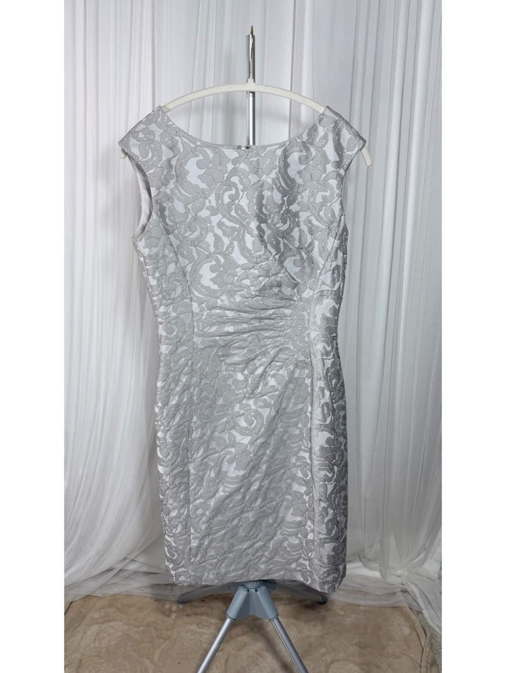 Lauren Ralph Lauren Silver Jacquard Sheath Dress